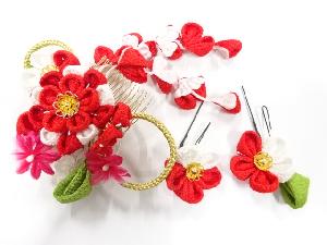 アンティーク　つまみ細工　髪飾りセット